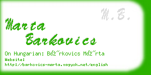 marta barkovics business card